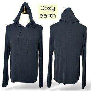 Cozy Earth Hoodie Long Sleeve Lightweight XS Black Pullover Athleisure Casual